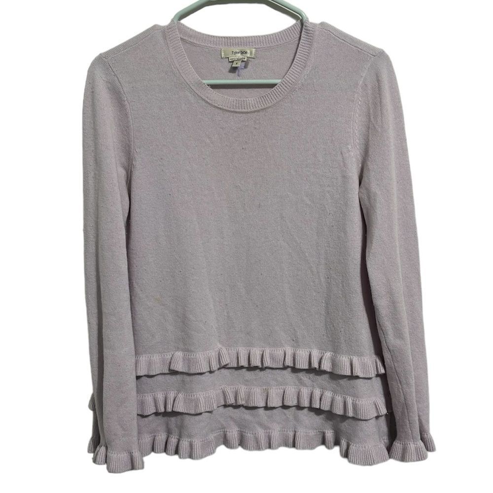 Tyler Boe 100% Cashmere Ruffle Sweater